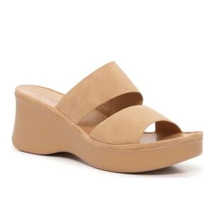 Naturalizer Genn-Rally Slide Wedge platform Sandals Birchwood